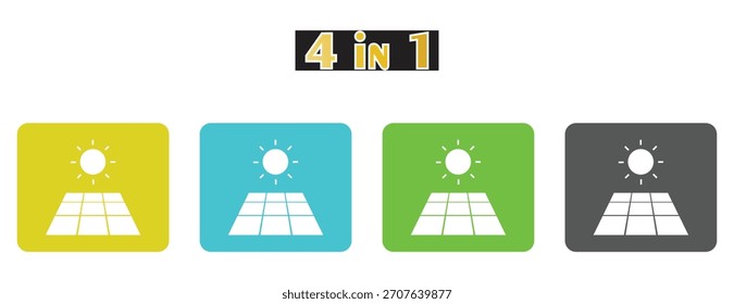 solar panel and sun icons, vibrant color options for energy generation