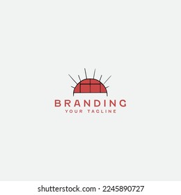 Solar Panel Sun Logo Design Template