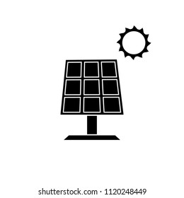 Solar panel with sun renewable energy vector icon