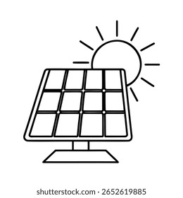Un panel solar con el sol brillando sobre él en una electricidad de energía