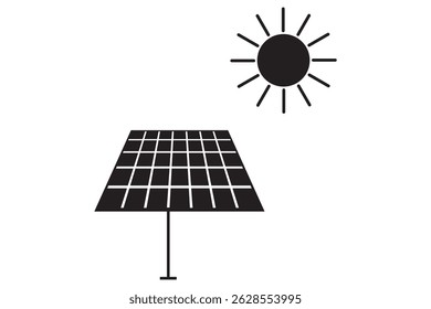 
 solar panel sun supply icon sign vector. solar panel icon. solar energy framework. green energy icon. Collection of renewable energy, ecology and green electricity icons. 