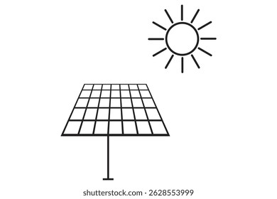 
 solar panel sun supply icon sign vector. solar panel icon. solar energy framework. green energy icon. Collection of renewable energy, ecology and green electricity icons. 