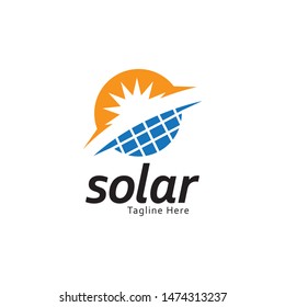 Solar with panel symbol logo design template