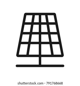 solar panel. thin line battery and charging icon