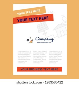 Solar panel Title Page Design for Company profile ,annual report, presentations, leaflet, Brochure Vector Background
