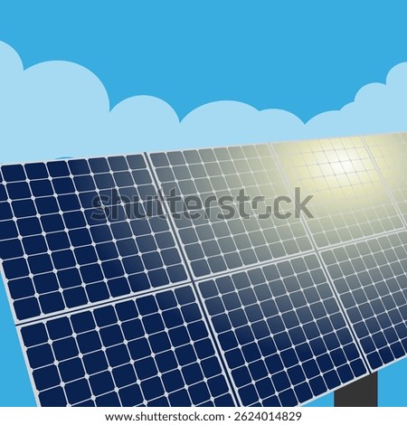 Solar Panel under bright Sun beams