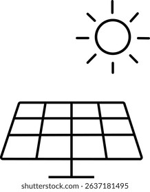 Solar Panel Under Sun Icon - Renewable Energy Icon