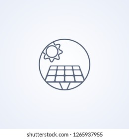Solar panel, vector best gray line icon on white background , EPS 10