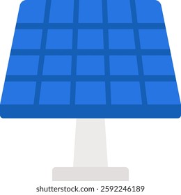 Solar Panel Vector for Clean Energy Solutions. Renewable energy illustration, sustainable power generation, eco-friendly electricity icon. Flat icon
