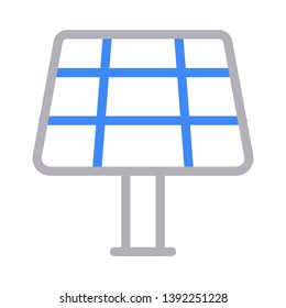solar panel vector color line icon