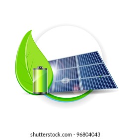Solar panel vector. Electricity Environmental Concept
