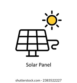 Solar Panel vector Filled outline Design illustration. Symbol on White background EPS 10 File