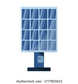 Solar Panel Vector, Flat design style on a white background, Renewable Energy and Environmental Change Concept, can be used for clean energy design