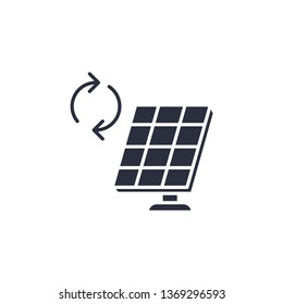 Solar panel vector icon energy saving symbol. Modern simple flat vector illustration for web site or mobile app