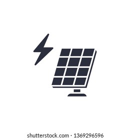 Solar panel vector icon energy saving symbol. Modern simple flat vector illustration for web site or mobile app