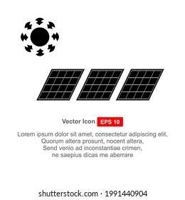 solar panel vector icon solar energy source icon renewable power electricity.