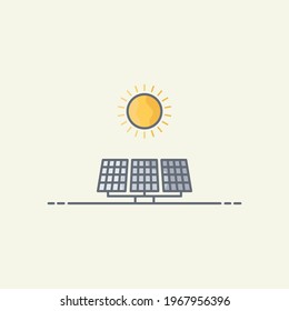 Solar panel vector icon illustration