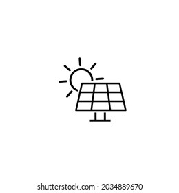 Solar panel vector icon isolated on white background. Vector illustration