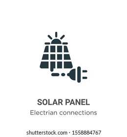 Solar panel vector icon on white background. Flat vector solar panel icon symbol sign from modern electrian connections collection for mobile concept and web apps design.