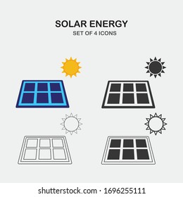 Solar Panel Vector Icon Sun Enrgy 