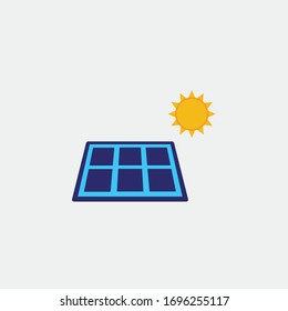 solar panel vector icon sun enrgy 