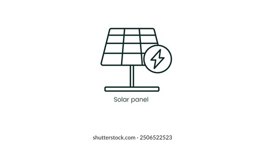 Solar Panel Vector Icon for Sustainable Energy Production