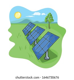 Icono vectorial de panel solar.Icono vectorial de caricatura aislado en panel solar de fondo blanco.