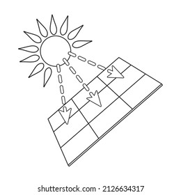 Solar panel vector icon.Outline vector icon isolated on white background solar panel .