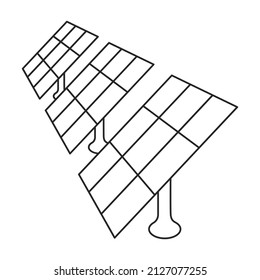 Solar panel vector icon.Outline vector icon isolated on white background solar panel .