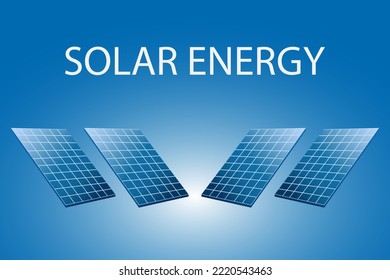 Solar panel vector illustration. Alternative image of European energy sources. Green energy technology.