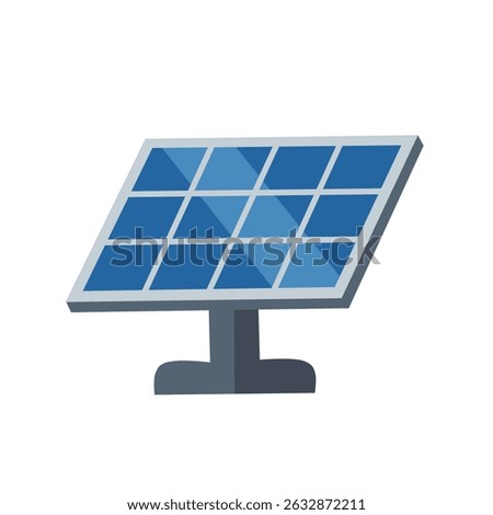 Solar panel vector illustration in flat style, symbolizing renewable energy and green technology. Great for eco campaigns, green projects, and sustainability topics