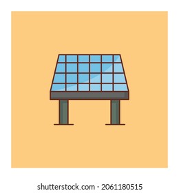 solar panel Vector illustration on a transparent background. Premium quality symbols.Vector line flat color icon for concept and graphic design.