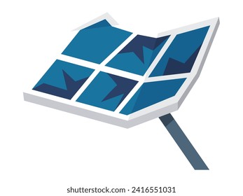 Solar panel vector illustration. Solar panels harness sunlight to generate electricity The use renewable energy sources promotes ecological sustainability Electric power is essential for driving