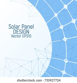 Solar panel vector illustration. Renewable energy resources. White and blue design.