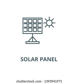 Solar panel vector line icon, linear concept, outline sign, symbol