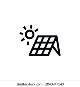 Solar panel vector line icon 