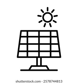 Solar Panel Vector Line Icon Design