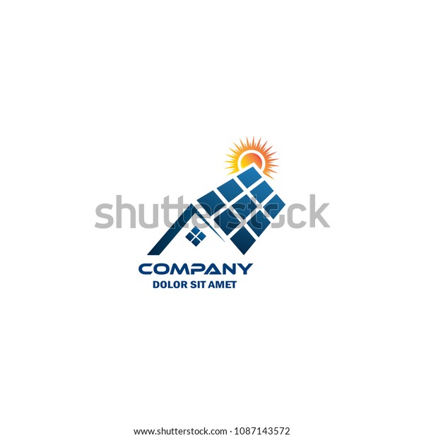 Solar Panel Vector Logo Template Stock Vector (Royalty Free) 1087143572