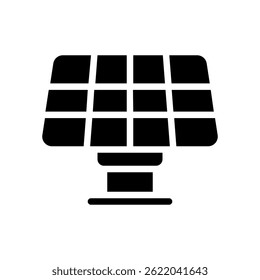 Vetor de painel solar para energia renovável e energia sustentável. Ilustração do painel fotovoltaico. Conceito de energia verde para uma vida ecológica. Ícone de Glifo