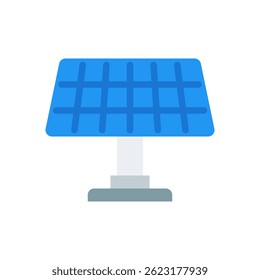 Solar Panel Vector for Renewable Energy and Green Electricity. Sun-powered cell illustration. Eco-friendly power supply concept. Flat Icon