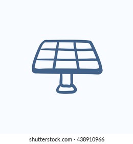 Solar panel vector sketch icon isolated on background. Hand drawn Solar panel icon. Solar panel sketch icon for infographic, website or app.