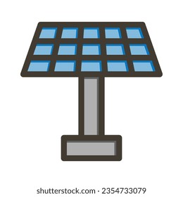 Solar Panel Vector Thick Line Filled Colors Icon For Personal And Commercial Use.
