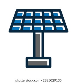 Solar Panel Vector Thick Line Filled Dark Colors Icons For Personal And Commercial Use.
