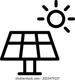 solar panel vector thin line icon