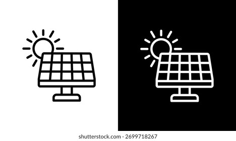 Solar Panel White Icon Set Design