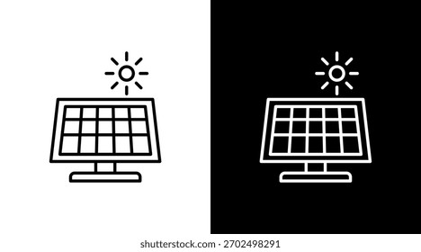 Design do conjunto de ícones brancos do painel solar