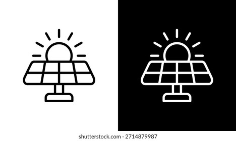 Panel solar de diseño de conjunto de iconos blancos