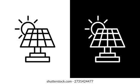 Panel solar blanco conjunto de iconos Vector