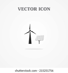solar panel & windmill Icon