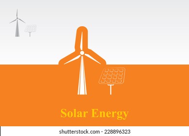 solar panel & windmill Icon. Eps.10.